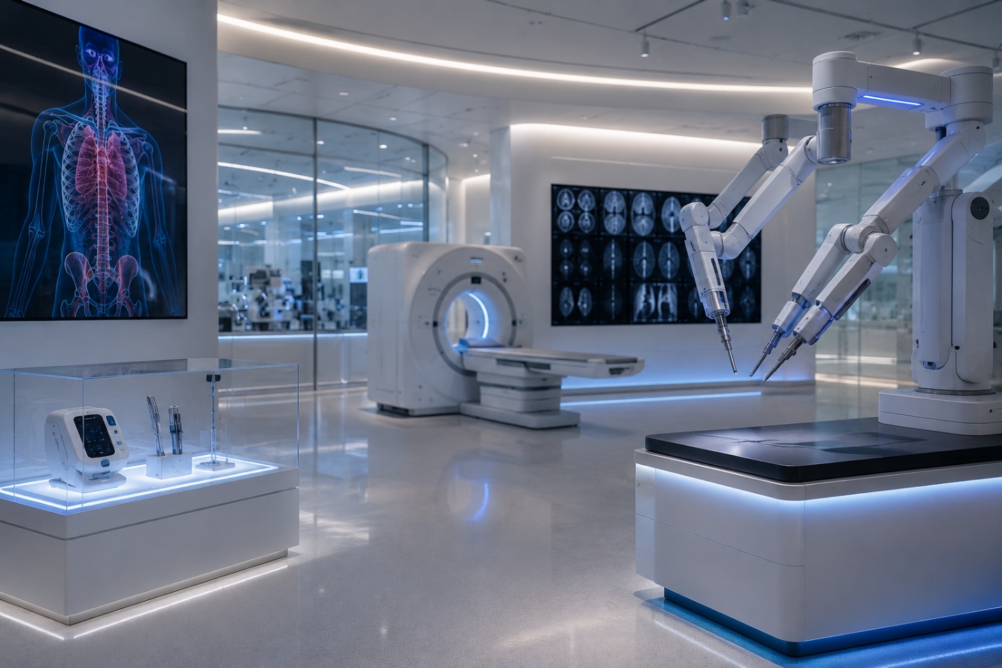 Advanced medical imaging and robotic equipment in a clinical technology suite