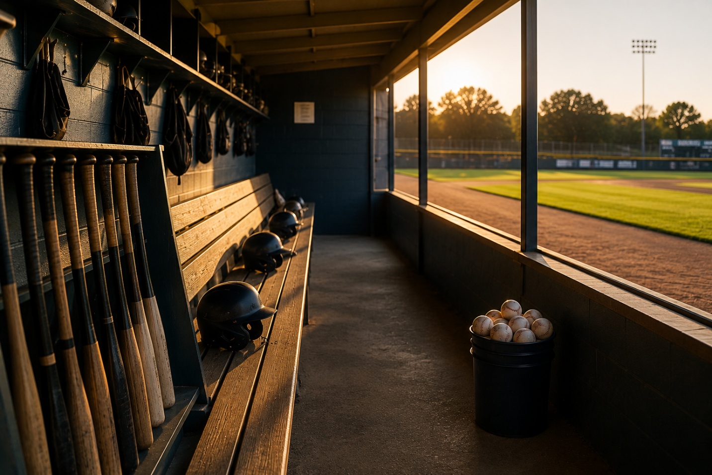 Youth baseball dugout
